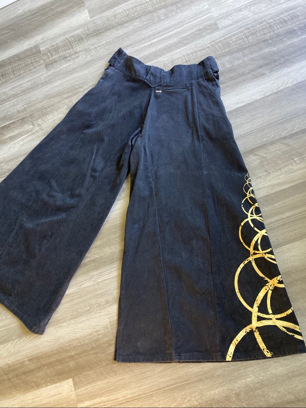 RARE Vintage Banyan Gallagher Wide Leg Yoga Pants Burning Man Unisex Baggy sz L - Picture 10 of 15
